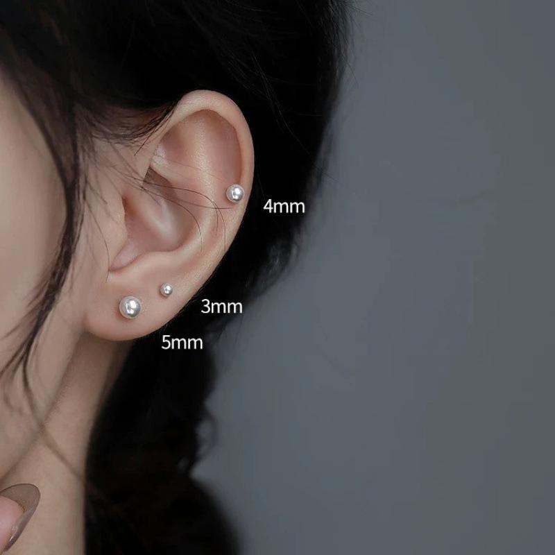 

Серьги-пусеты из пресноводного жемчуга класса люкс, 3-6 мм, круглые, со серебряной иглой 3-4 mm Round Flawless (Without Box)