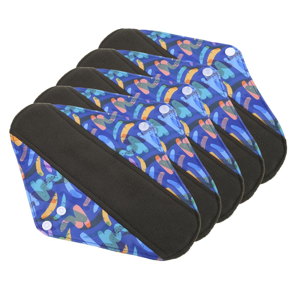 5pcs Women Sanitary Pad Washable Reusable Strong Water Absorption Feminine Menstrual Pads#G46