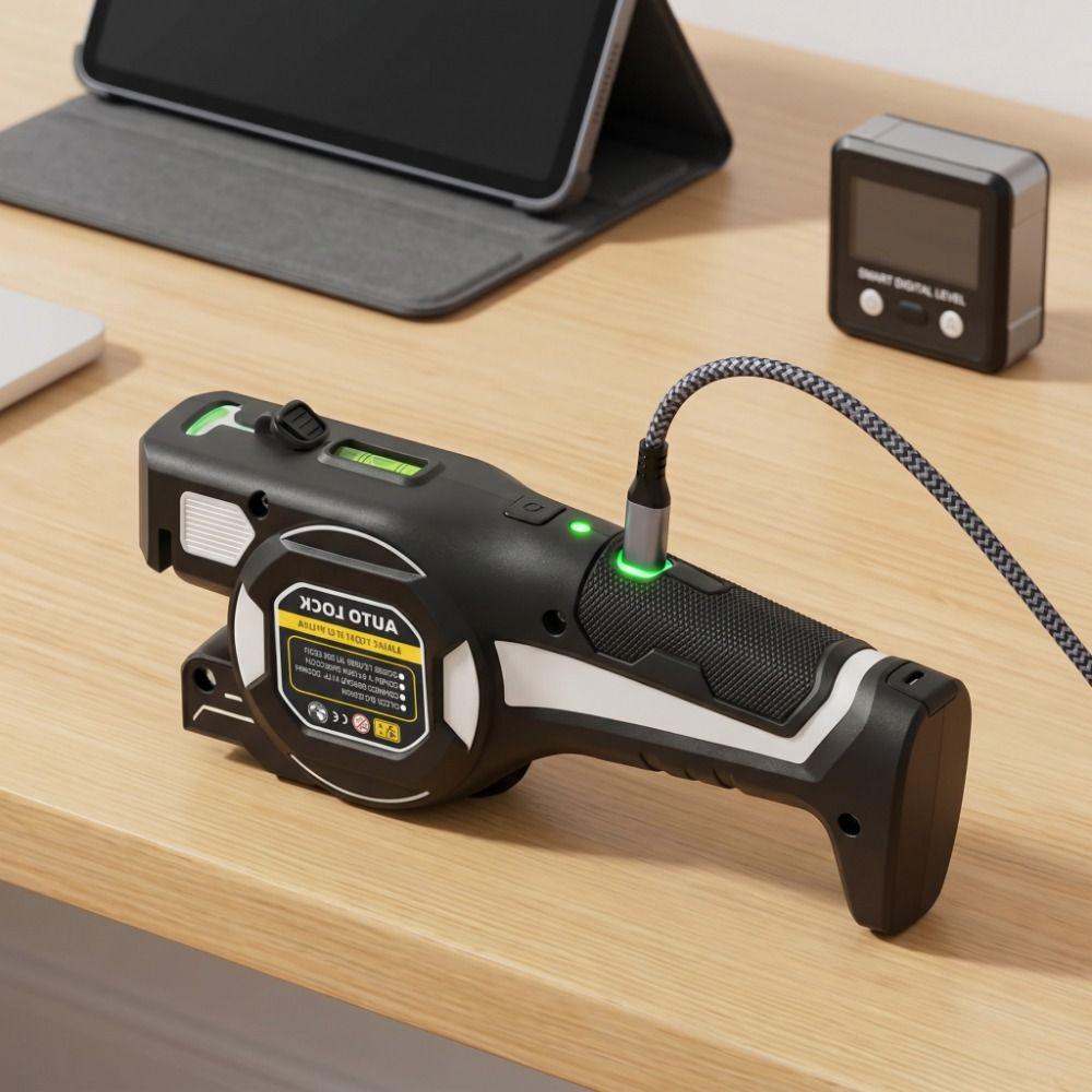 Rechargeable Laser Tape Measure Sturdy Construction Laser Rangefinder  For Builder