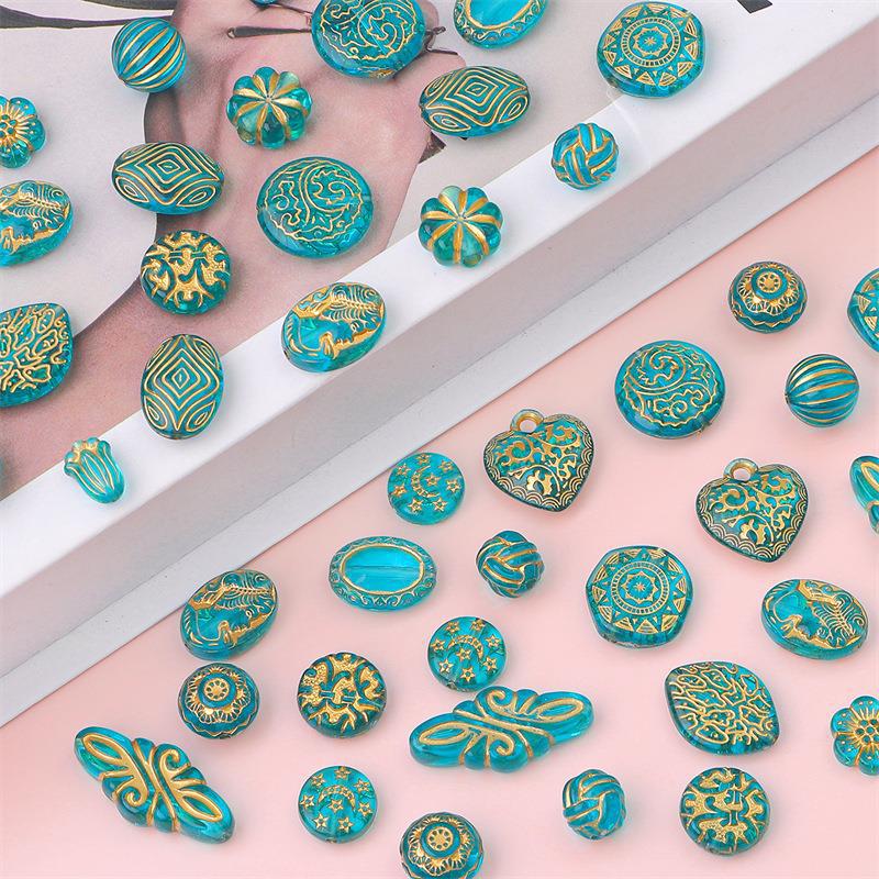 Handmade Retro Baroque Star, Moon & Flower Beads for DIY Earrings, Bracelets & Hair Accessories