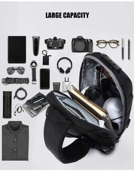 Fashion Multifunction Crossbody Bag for Men Anti-theft Shoulder Messenger Bags Waterproof Short Trip Chest Bag Pack Mens Shoulder Bag