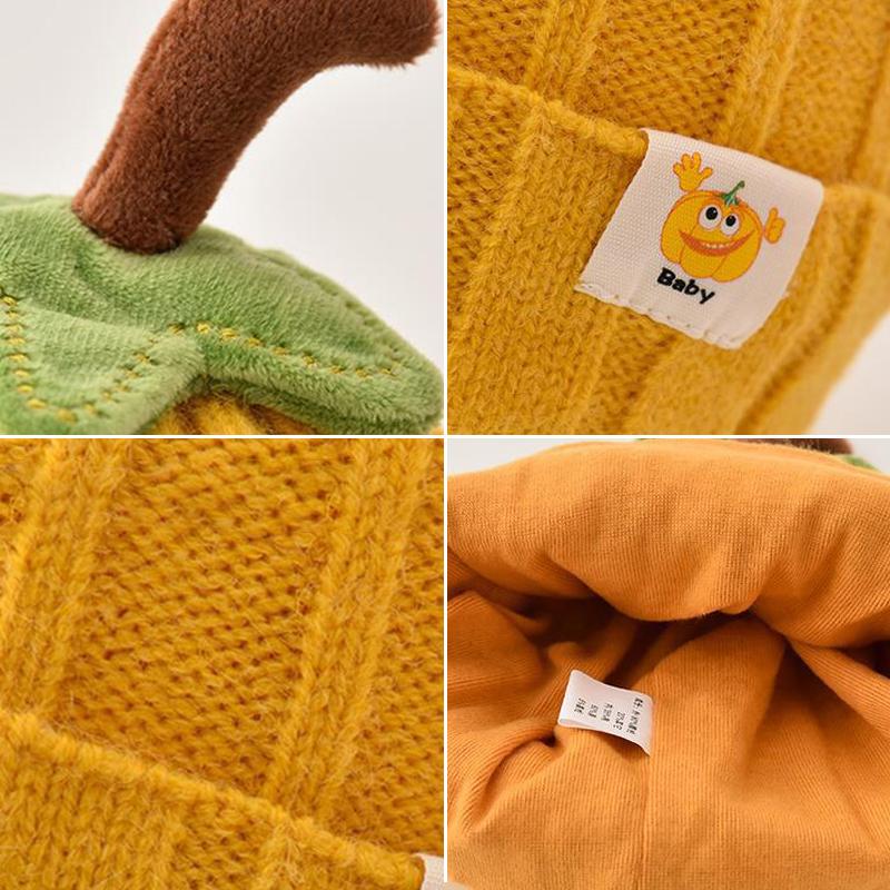 Winter Baby Knitted Hat Cute Pumpkin Toddler Beanies 6-36 Months Boy Girl Thick Woolen Warm Crochet Bonnet Children Pullover Cap