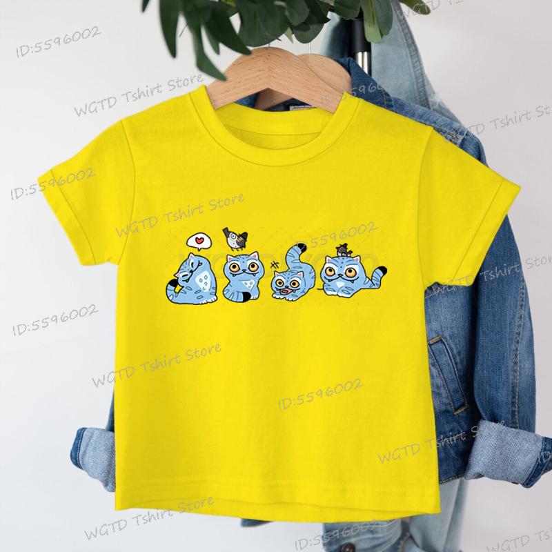 KPop Demon Hunters Tiger T-shirt Baby Girls Boys New Cartoon Cotton Tee Cute Tiger Print Crew Neck Cool Kids Tee Movie T-shirts
