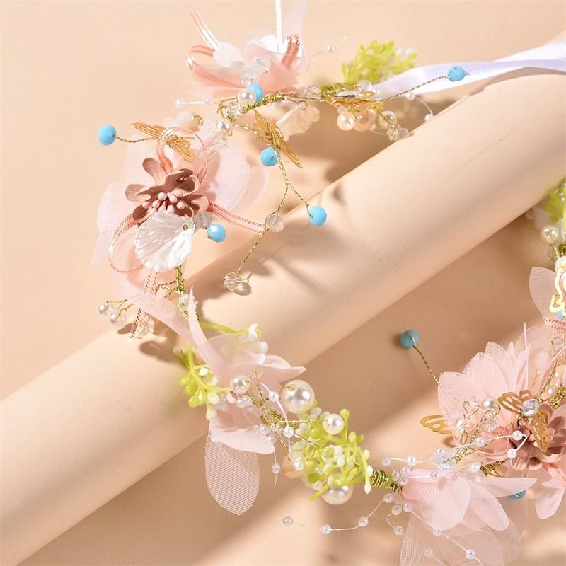2025 Enchanting Fairy Forest Flower Crown: Beautiful Bridal Headdress and Wedding Dress Accessory