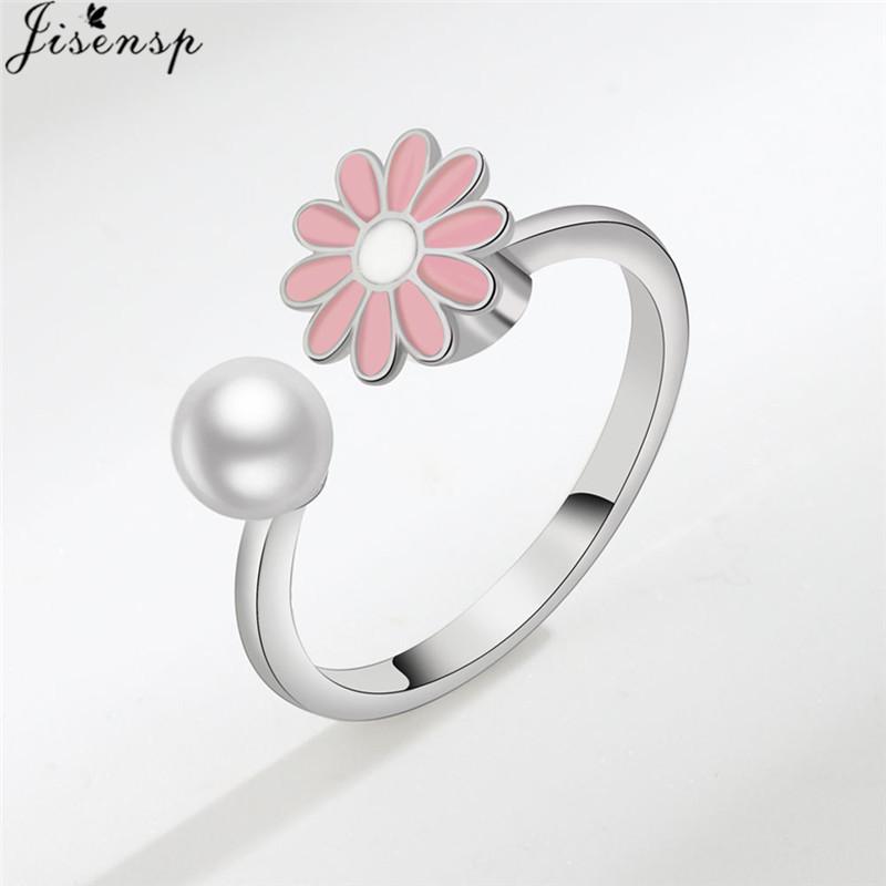 Luxury Anxiety Ring Fidget Spinner Ring for Women Crystal Flower Butterfly Animal Finger Ring Rotate Anti Stress Wedding Jewerly