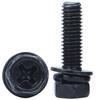 Iron-Plated Black Zinc Recessed Phillips Drive Hex Flange Screw, Three-Piece, M5/M6/M8/M10 Sizes
