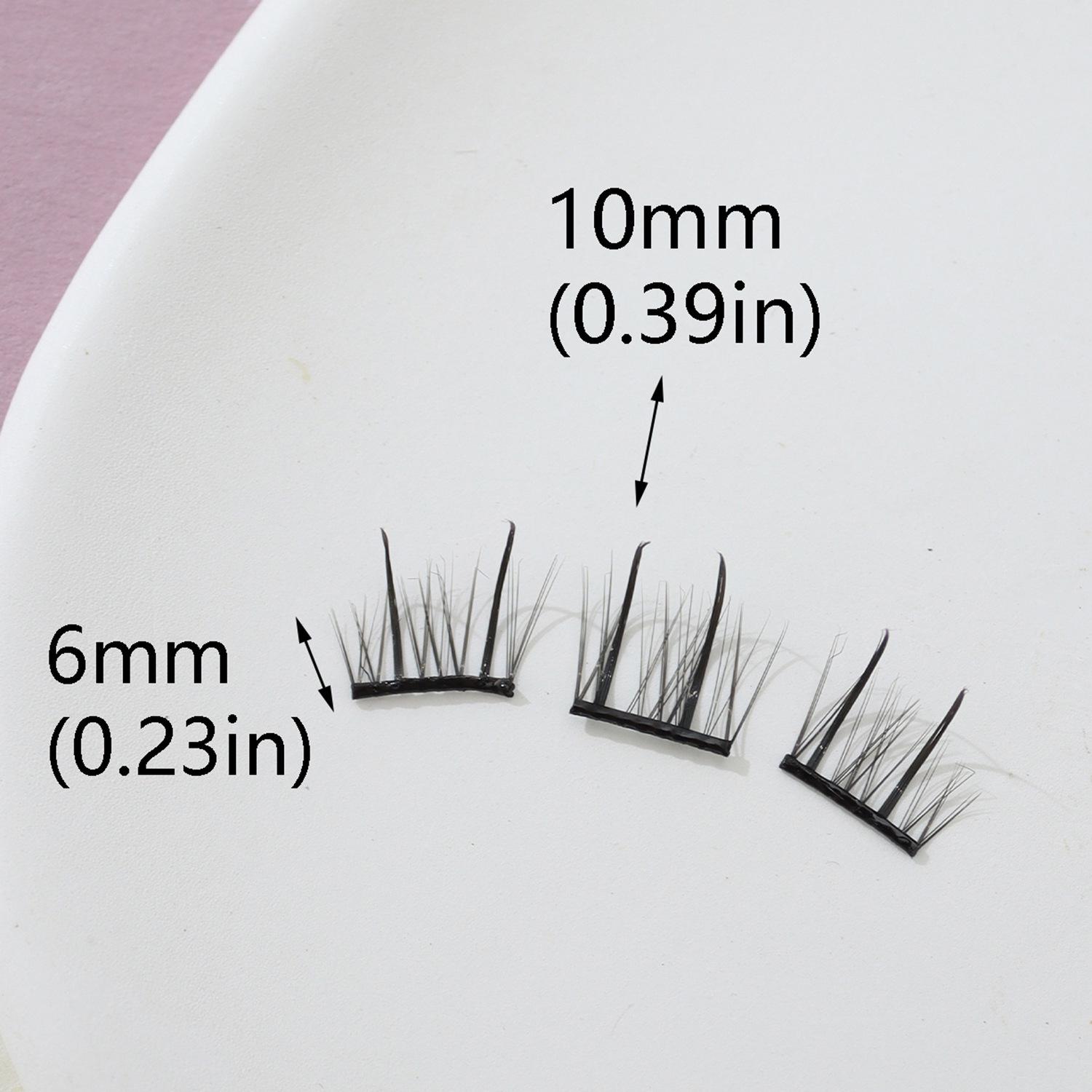 Adhesive-Free 6-Row False Eyelashes: Distinct Roots, Dense, Curled, Natural, Camera-Ready Comic Book Style M001 чёрный
