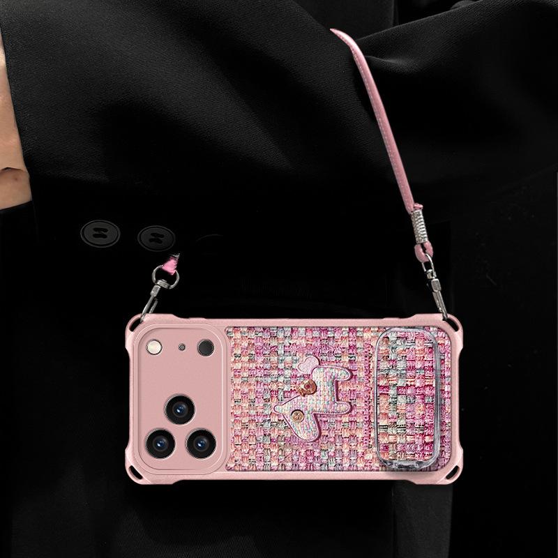Pony is suitable for Apple 17pro mobile phone case 16 bracket 15/14pro cute 13 anti-drop 12 all-inclusive new women