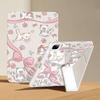 Bow Cat Y Fold Sticker Tablet Protective Case Suitable for iPad 11 Inch Transparent iPad Pro13 with Pen Slot