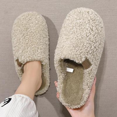 Pantoufles d'hiver et d'automne en coton fourré respirant antidérapant pour femmes et hommes
