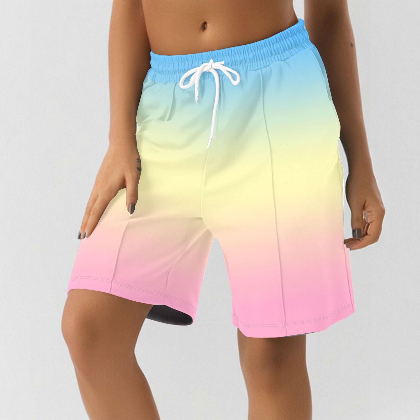 

Шорти для жінок, спортивні шорти для бігу з кишенями, м які шорти для йоги з принтом XL жовтий