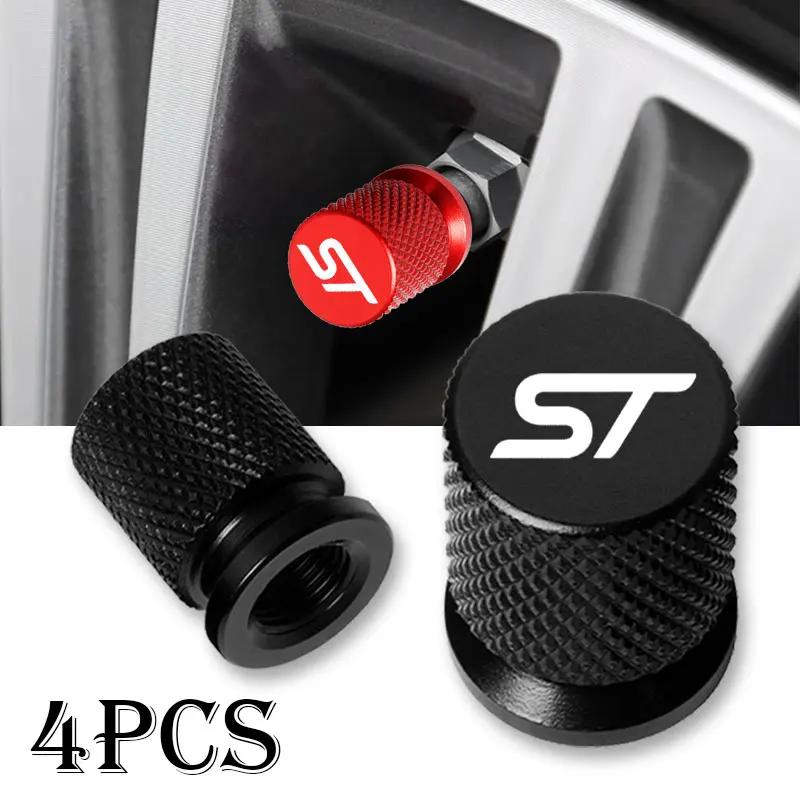 4pcs Car Wheel Tire Valve Caps Tyre Stem Covers Airdust Waterproof For Ford ST FOCUS 2 3 Mondeo Fiesta Kuga MK2 MK3 MK4