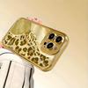 Vergoldetes Glas-Handyhülle mit Gold-Leopardenmuster, geeignet für iPhone 17 16 15 14 13 12 11 Pro/Max/Plus, stoßfeste Rückseite