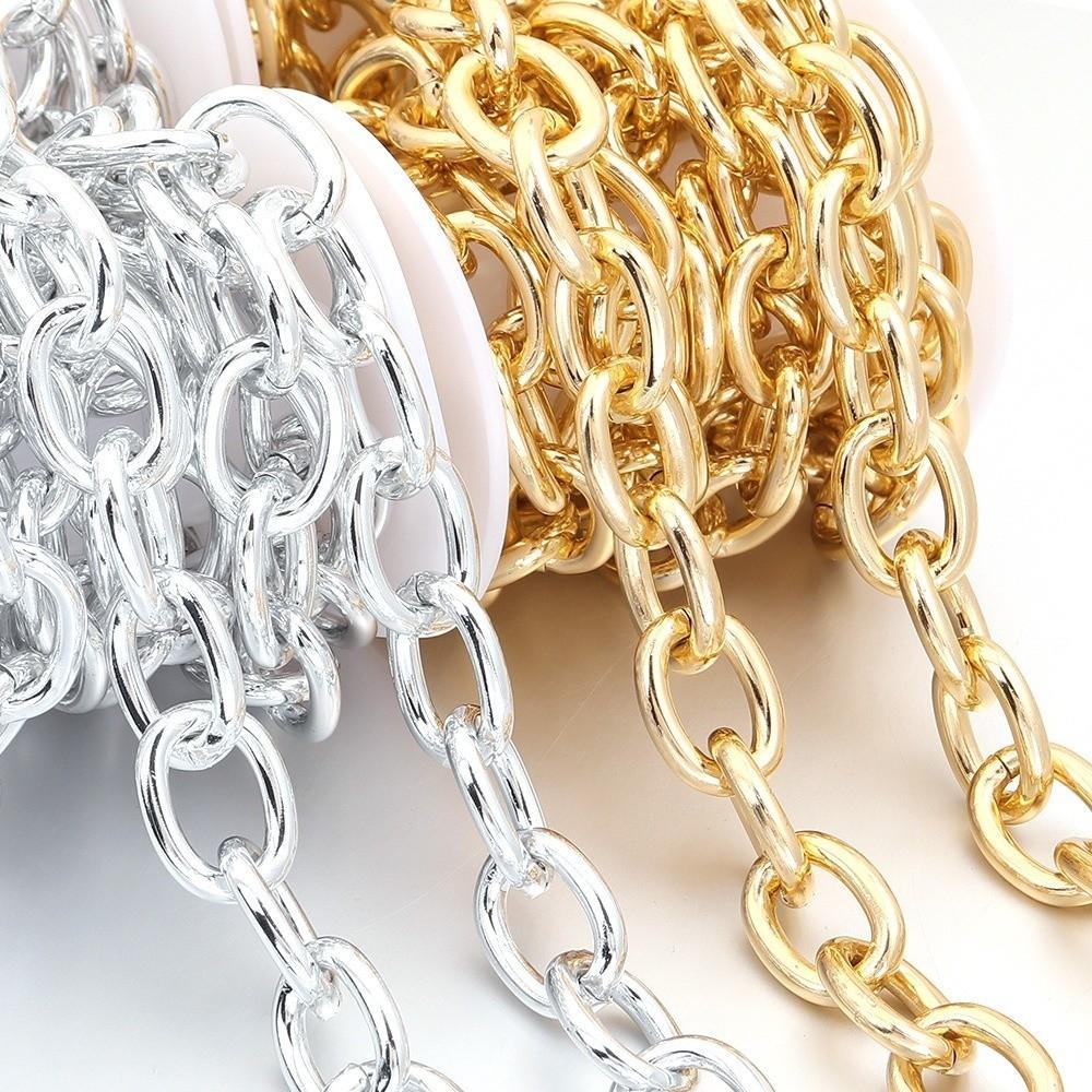 Polished Finish Aluminum Chain Silver/Gold Jewelry Chain Twisted Chain for Jewelry DIY Making