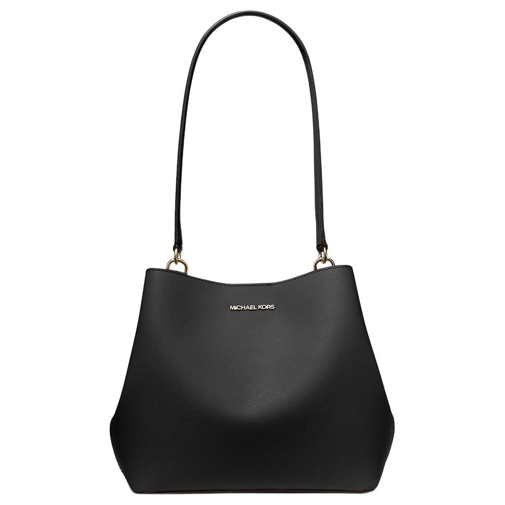 Michael Kors Bolso de Hombro Tote de Lona Recubierta con Cierre Magnético y Logo MK Pratt Mediano Bolsos para Mujer Negro 35S4G3FS2I-BLACK