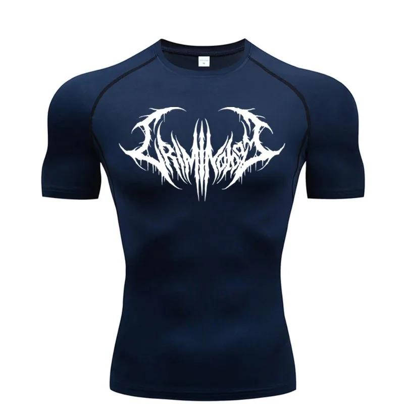 Fitness T-shirt Men's Gym Compression Sportswear High Elasticity Quick Dry Breathable Exercise Breathable Sweat Absorbing Tight Fit