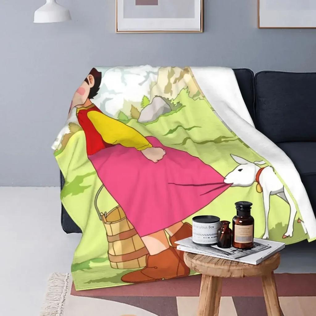 Heidi Dívka z Alp Deku Měkký Fleece Podzimní Teplý Flanel Animovaný Komiksový Kreslený Přehoz na Pohovku Postel Přikrývku