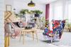 ARI PRINT Scandinavian Family Furniture Wing Chair, Grey-blue Leaves