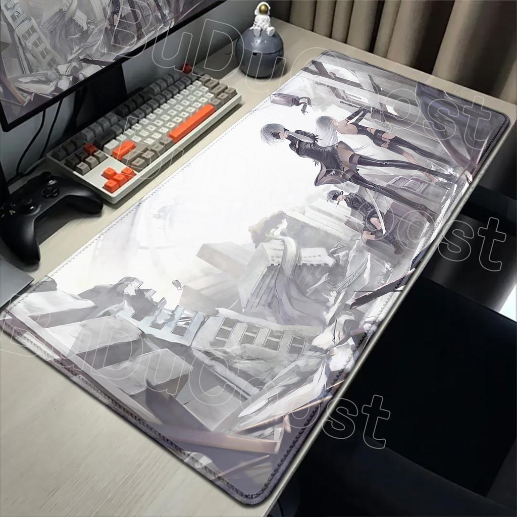 E-sports Pretty NieR:Alfombrilla de ratón Automata 2B Alfombrilla de goma grande para mesa Alfombrilla de ratón para juegos de PC Alfombrilla para escritorio de portátil Alfombrilla antideslizante para teclado de ordenador