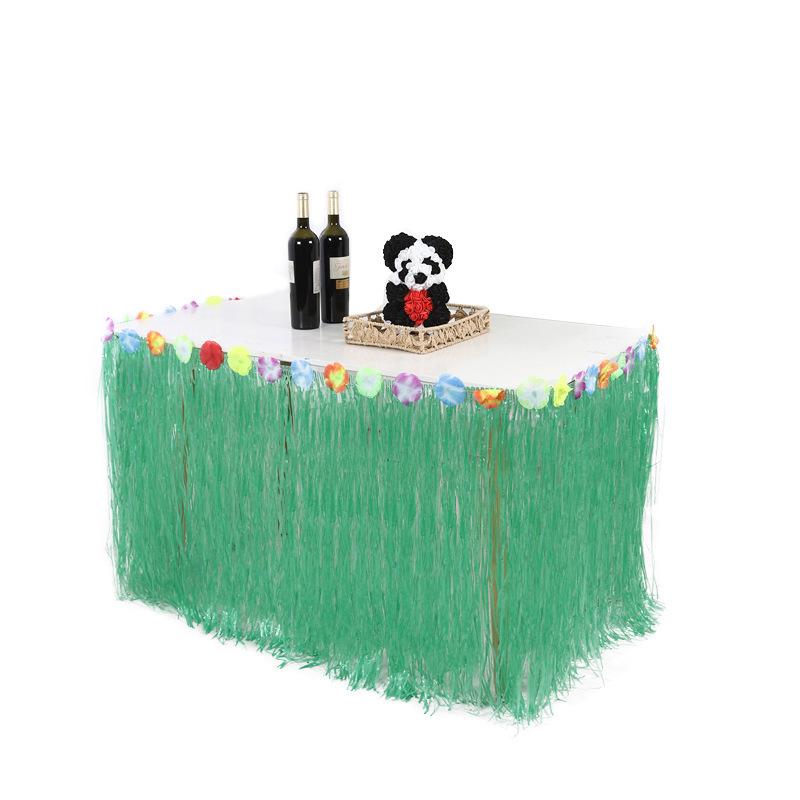 Hawaiian Hula Table Skirt Decor, Outdoor Party Tassel, 275cm x 75cm