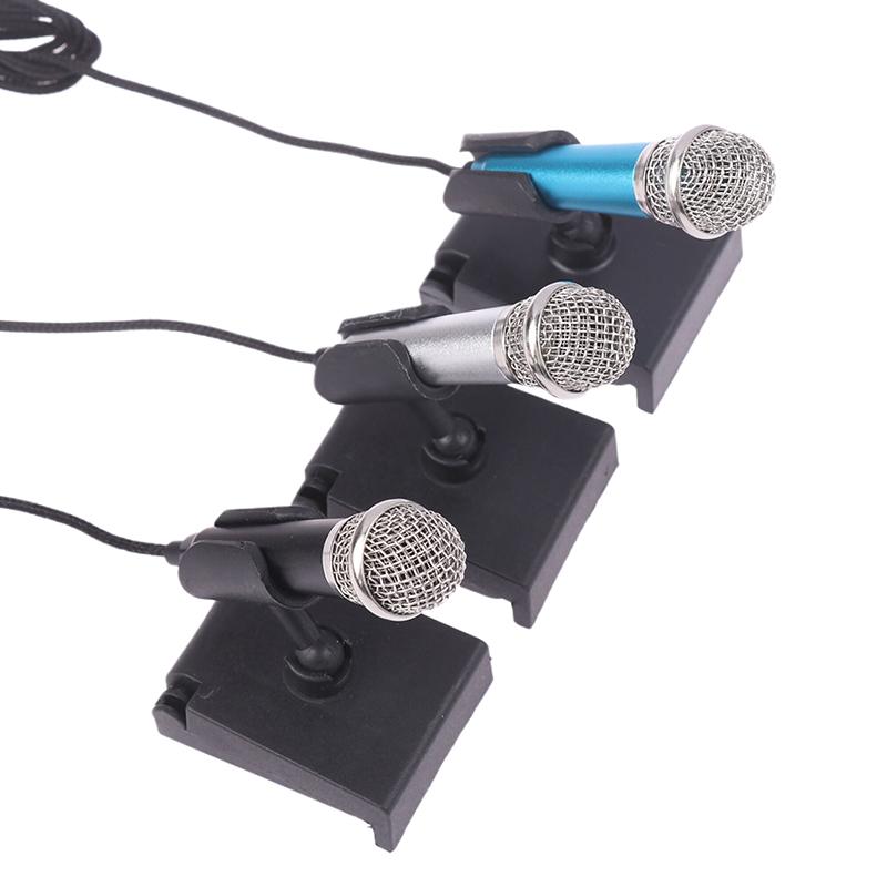 1Pc 3.5Mm Mini Microphone With Stand Stereo Studio Mic For Smart Phone Laptop Desktop Handheld Microphone Portable Mini Mic
