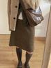 Versatile Knit A-Line Midi Skirt for Women - Soft, Retro Style for Autumn & Winter