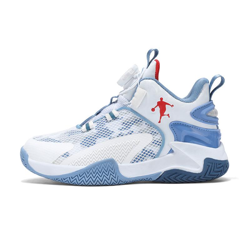 Children's basketball shoes summer new boys' rotating buckle sports shoes medium and older children's breathable shock shoes