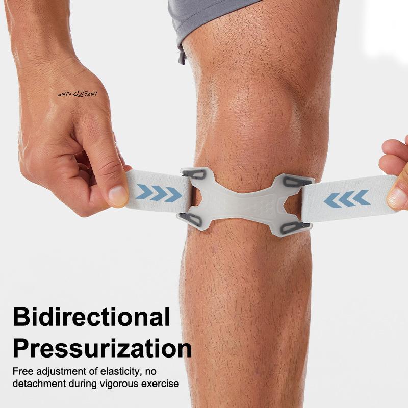 Patella Adjustable Silicone Knee Tendon Strap, Pressurized Protector, Knee Pad, Shock Absorption, Basketball Sports