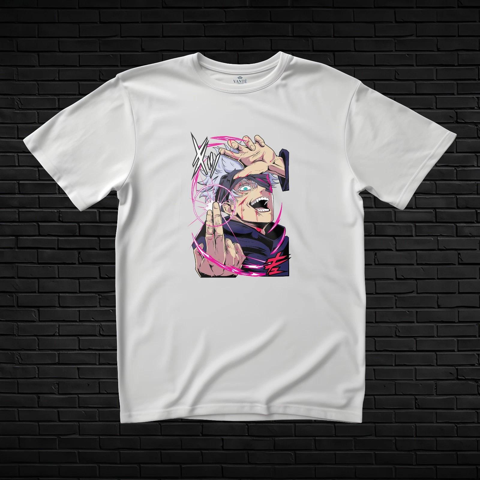 Годжо Сатору Аниме Футболка Streetwear Графическая футболка Унисекс Топ M