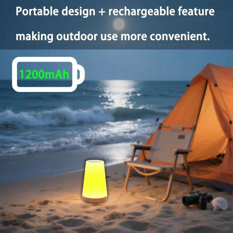 13 Colors Night Light Touch Dimmable Remote Control USB Charging Emergency Lighting RGB Portable Bedside Lamp for Home