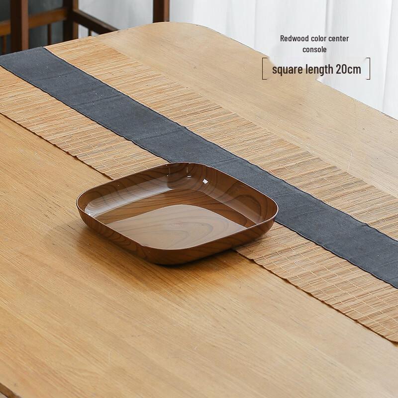 Japanese Style Wood Grain Plastic Snack Plates