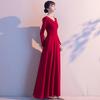 Burgundy Toast Bridal Dress: Versatile Wedding Dress and Everyday Wear for Women, Suitable for Spring and Autumn.