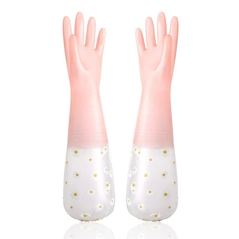 Wasserdichte Hausarbeits-Reinigungshandschuhe, Küchenreinigung, Latex, Haushalt, Geschirrspülen, Wäsche-Handschuhe, verschleißfeste Gummihandschuhe