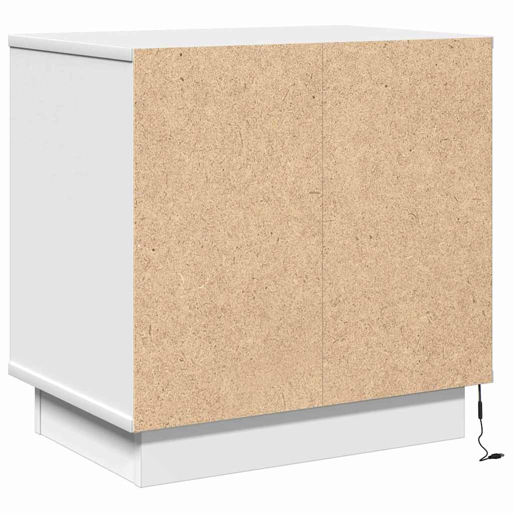 White Nightstand with Drawers 50 X 34.5 X 50 Cm Engineered Wood