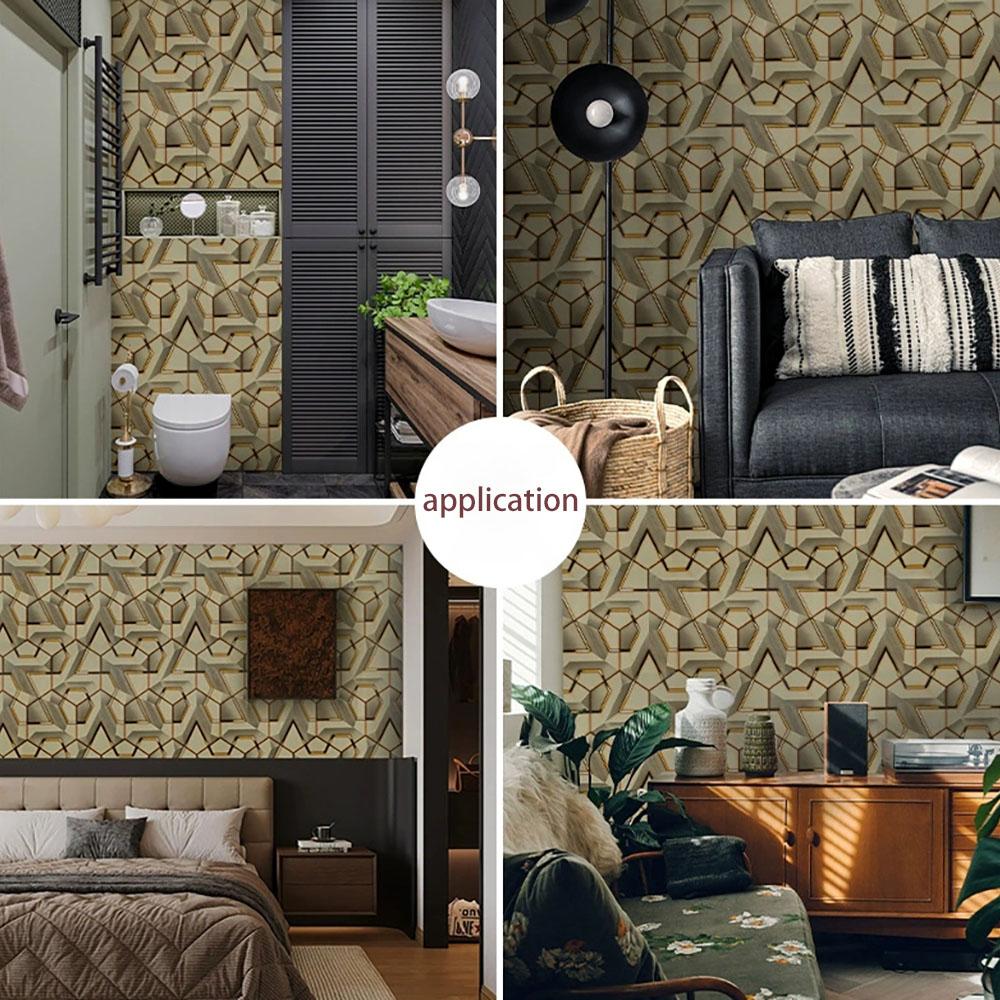 45cm geometric self-adhesive wallpaper decoration waterproof and stain resistant Ins style bedroom e-sports room wallpaper