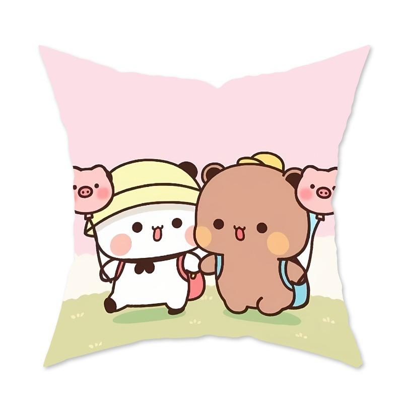 Cute Cartoon Pillow Decorative Sofa Living Room Cushion Bedroom Cartoon Pattern Pillow Back Pillow Lumbar Pillow Case