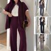 Dames Tweedelige Outfit Casual Volledige Ritssluiting Korte Mouw Shirt En Wijde Pijpen Broek Set Casual Lounge Trainingspak