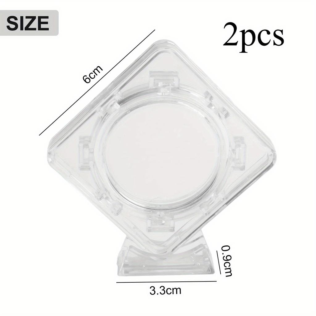 2pc Commemorative Coins Protection Box Acrylic Coin Display Boxes Transparent Box 40mm Bare Coins For Rotating Brackets Storage
