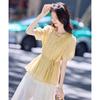 Women's Ruffle Lace Collar Short Sleeve Blouse