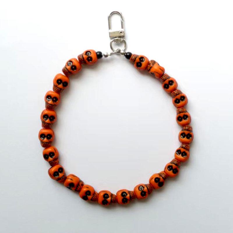 Colorful Skull Beaded Phone Charm & Bag Pendant for Halloween