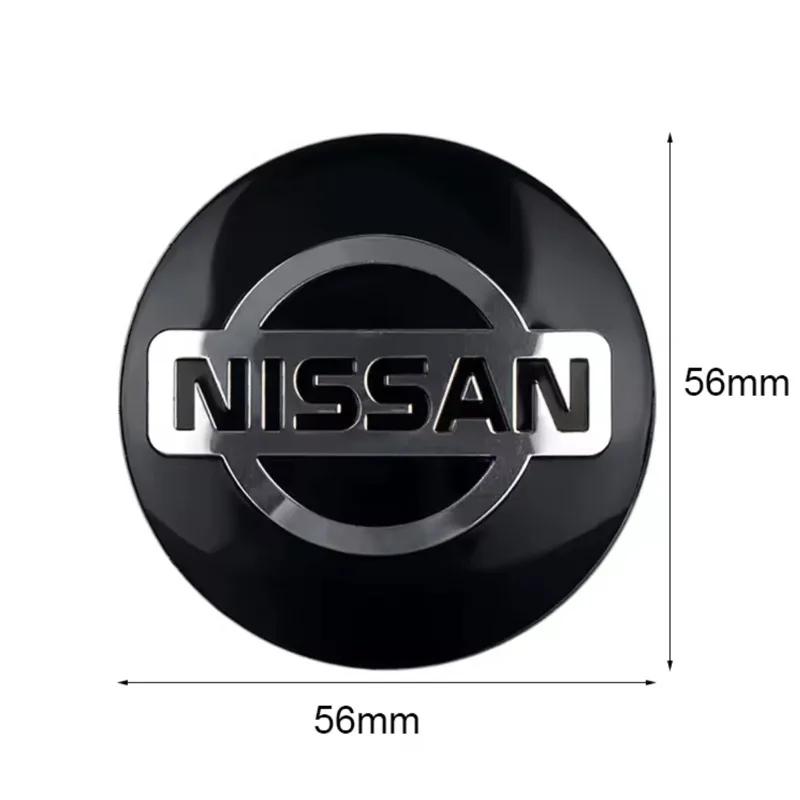 CNENFU1 4Pcs/Set Car Styling Aluminum Metal Wheel Center Hub Caps Badge Sticker For Nissan X-trail RogueQashqai Sport RogueAltima Versa