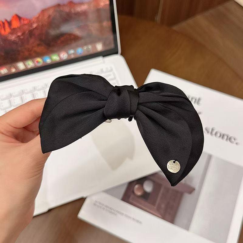 High-Volume Satin Bow Banana Clip for Women: Vertical Ponytail & Updo Headwear
