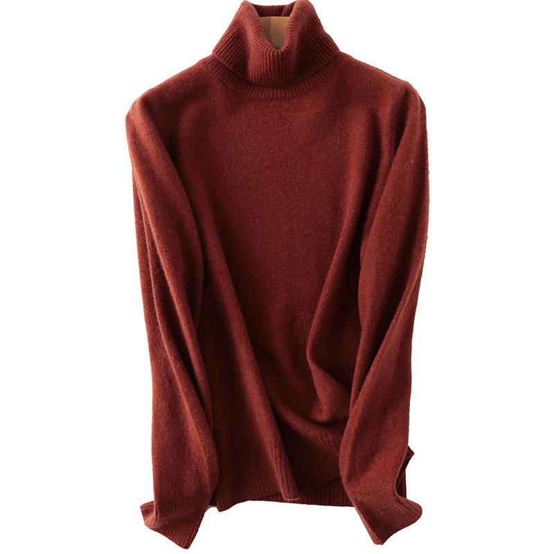 Women’s Merino Wool Turtleneck Sweater - Warm, Slim Fit, and Stylish for Autumn/Winter