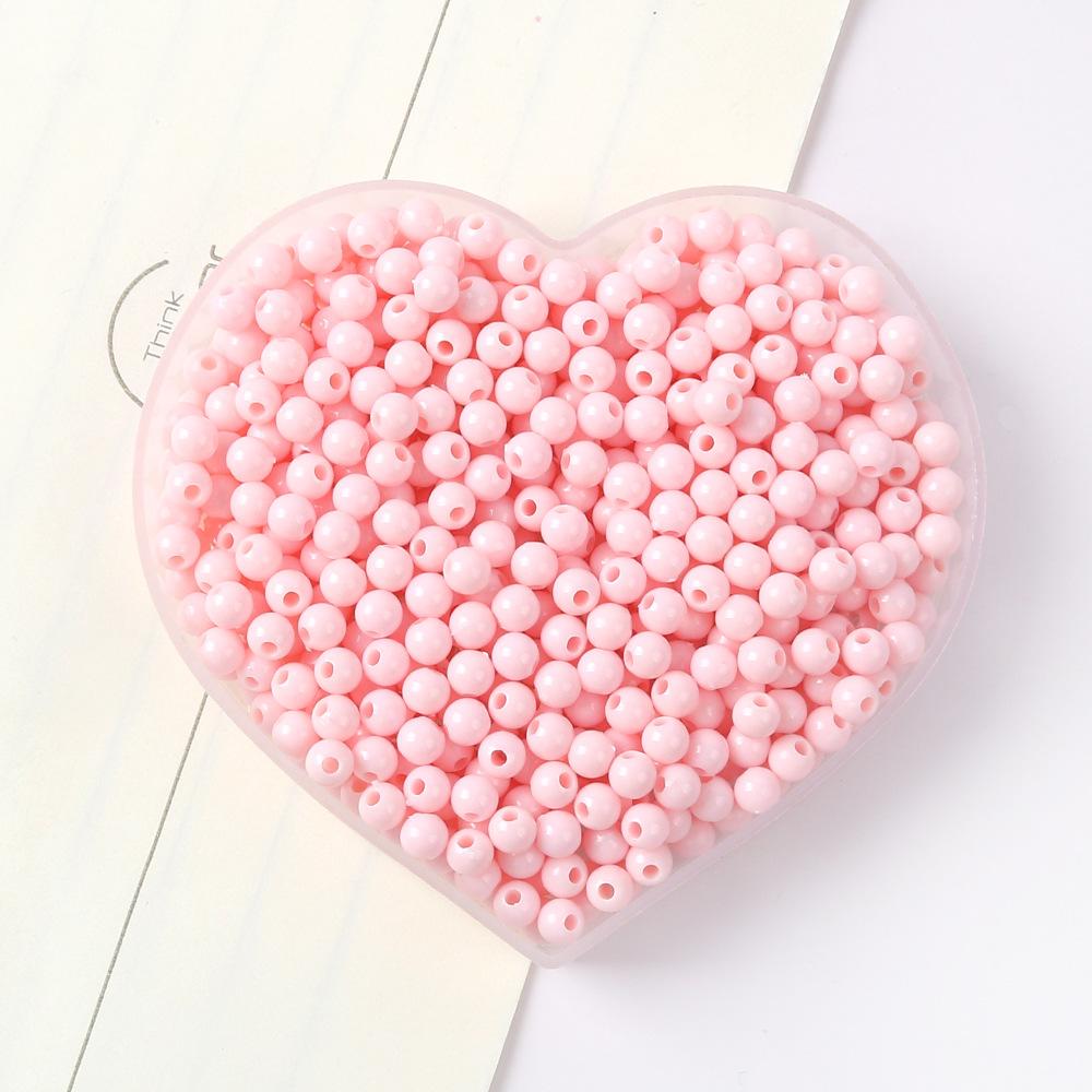 42-Color Acrylic Solid Color Round Beads Rice Beads Handmade Diy Beaded Loose Beads Bracelet Necklace Jewelry Material 3/4Mm