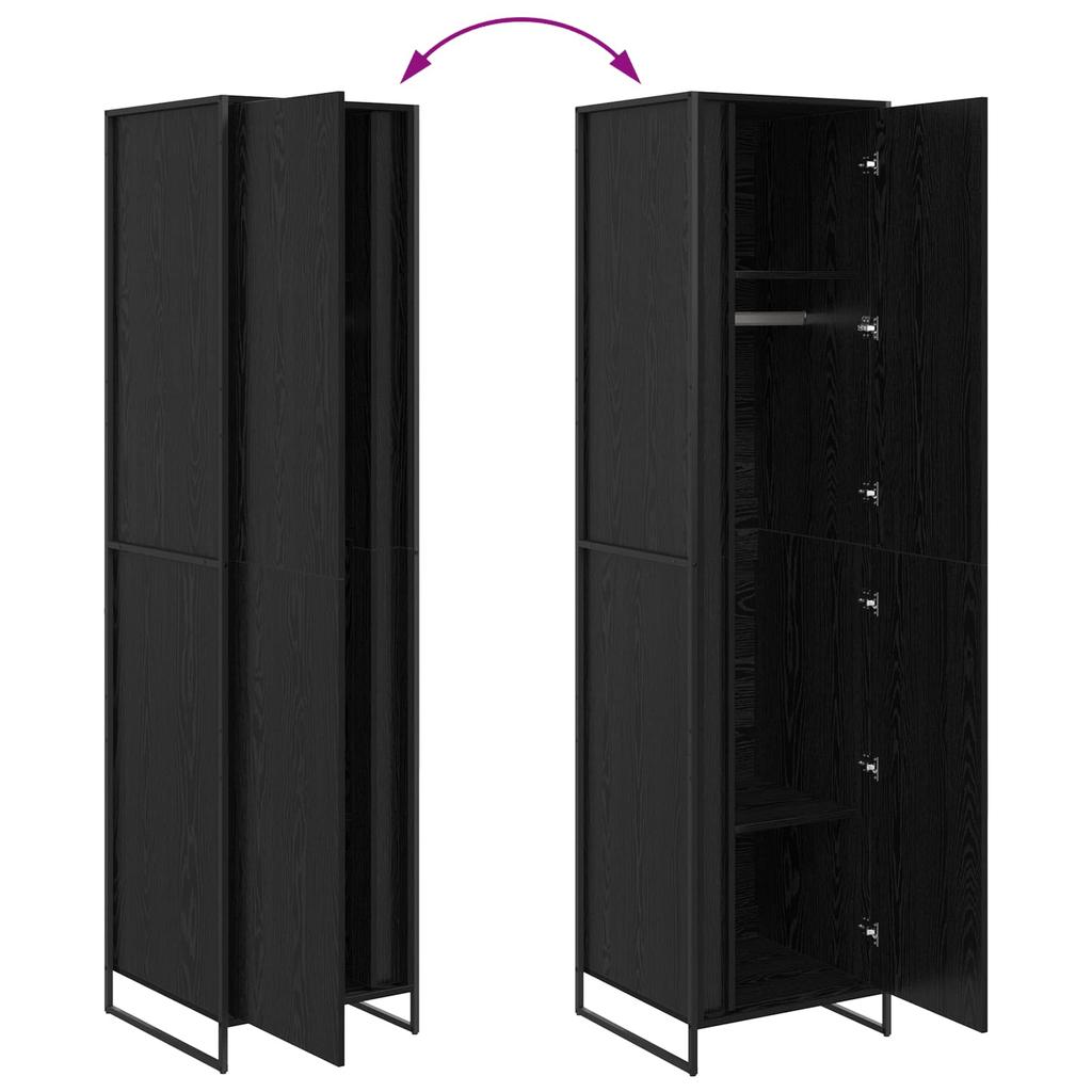 Wardrobe in Black Oak Look 50 x 50 x 200 cm Engineered Wood