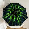 1pc Psychedelic Patterns Automatic Open/Close Umbrella with Windproof, 8-Rib Sturdy Canopy, Durable Ribs, Fashionable Design1198A