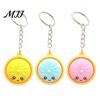 Bag Accessory Keyring 3Pcs Mini Dumpling Keychain Pendant, Soft Food Charm Cartoon Pastel Color Snack Accessories for Bags Car Keys School Gym