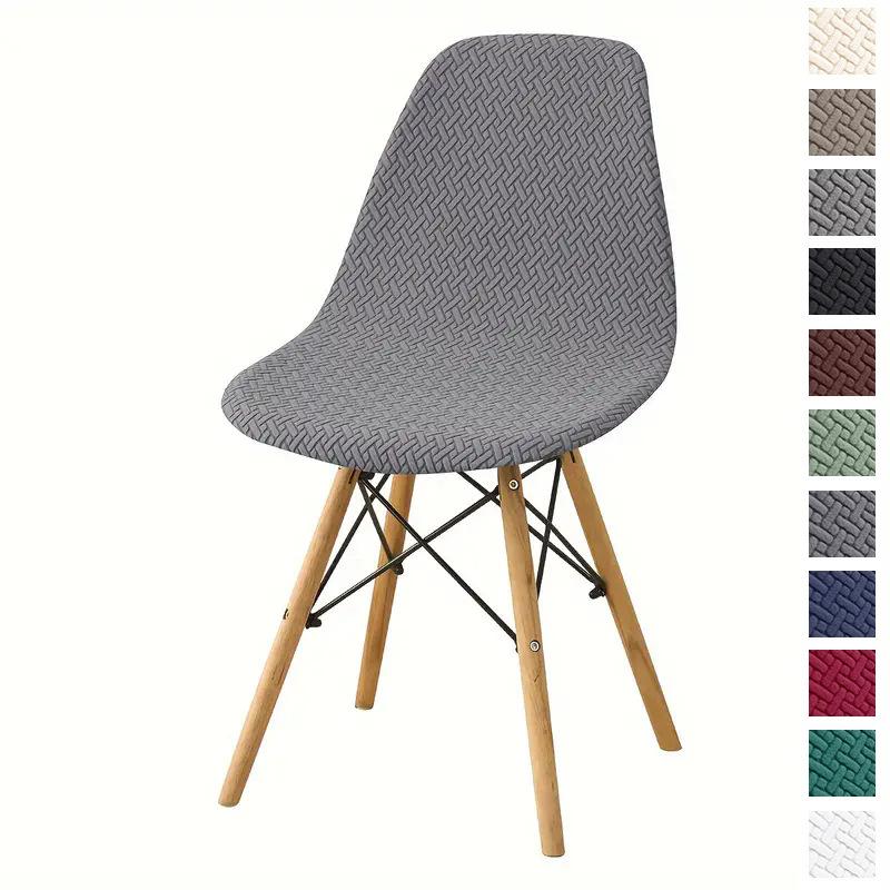 Neuer Schalenstuhlbezug für Zuhause Hotel Restaurant Esszimmerstuhl Eames Schalenstuhlbezug T-förmiger Staubdichter Stuhlbezug 40*40*22cm dunkelgraue