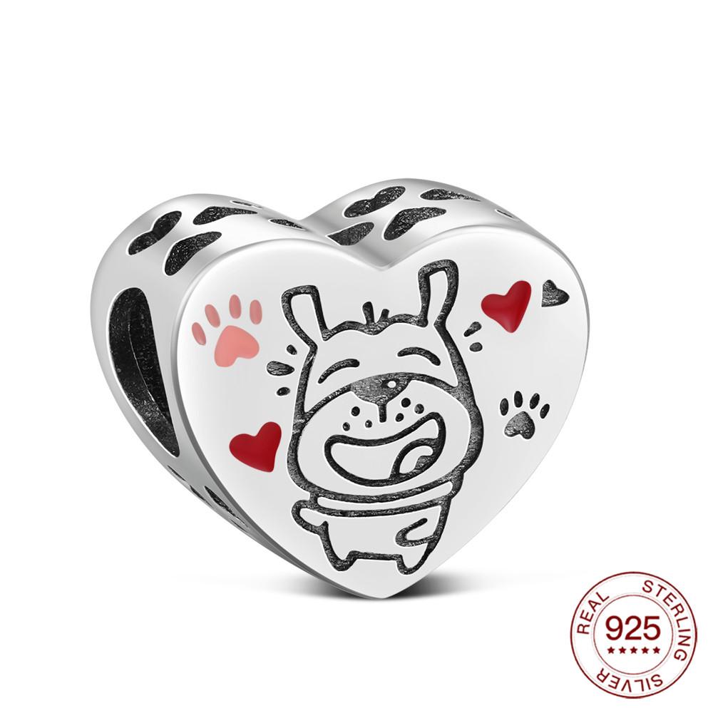 Copper Heart Series Beaded Family Lover Charms Jewelry Making For Original Bracelet Women'S Fashion Jewelry Gifts