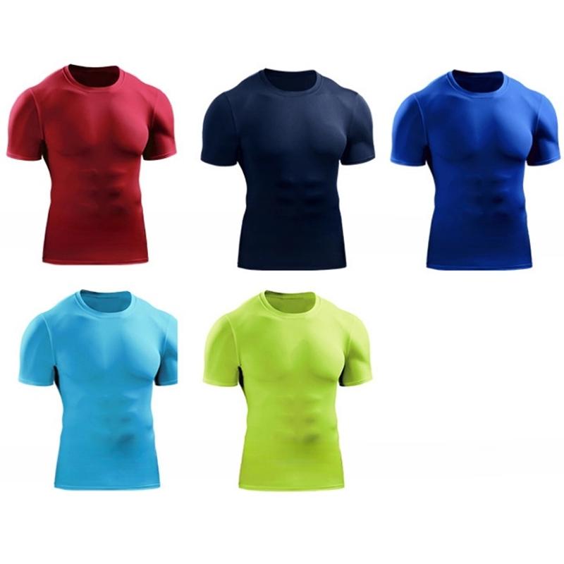 Gym Clothing Men T shirts Fitness Workout Quick-drying Sports Short Sleeve Shirt Running Camping Hiking Tops S M L XL XXL 3XL 4XL